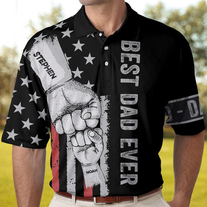 Best Dad Ever Personalized Polo Shirt, Father's Day Gift for Dad