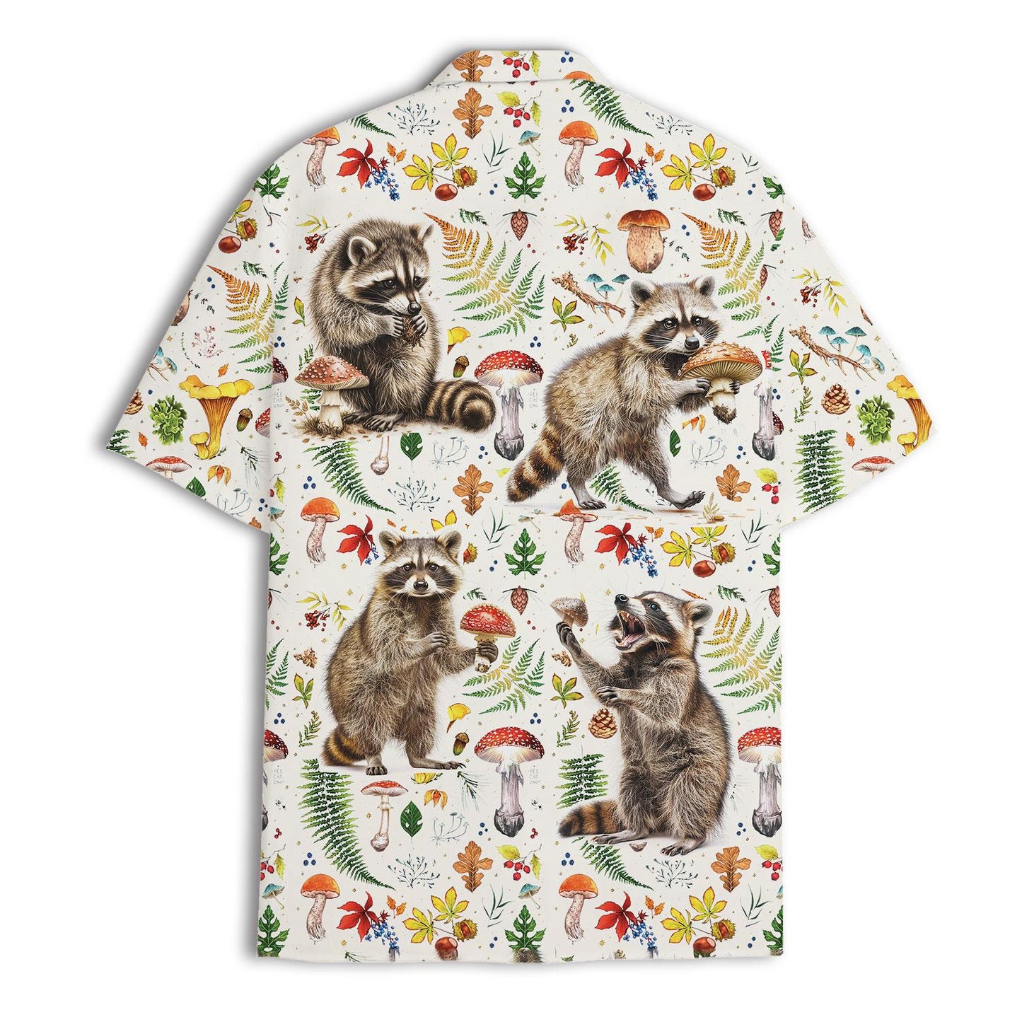 Raccoon Mushroom Hawaiian Shirt