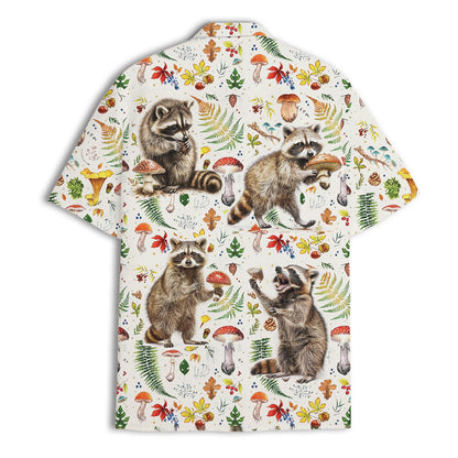 Raccoon Mushroom Hawaiian Shirt
