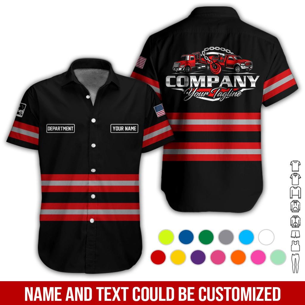 Custom Tow Truck Work Shirt: Personalized Towing Company Uniform