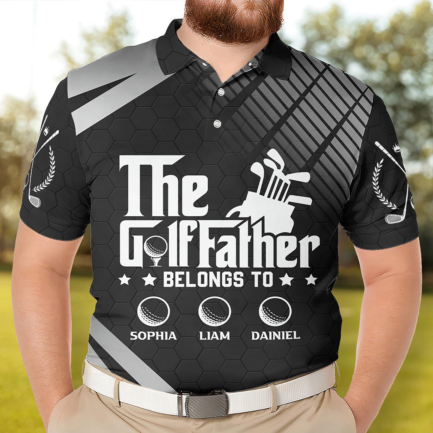 The Golffather Personalized Polo Shirt, Father's Day Gift for Golf Dad