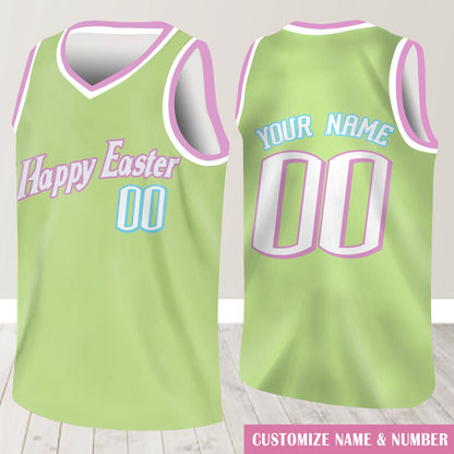 Custom Happy Easter Basketball Jersey Team Name & Number