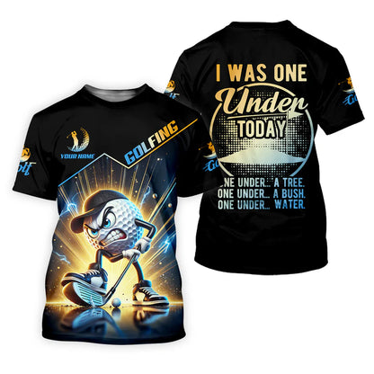 I Was One Under Today Custom Men's Golf Polo Shirt