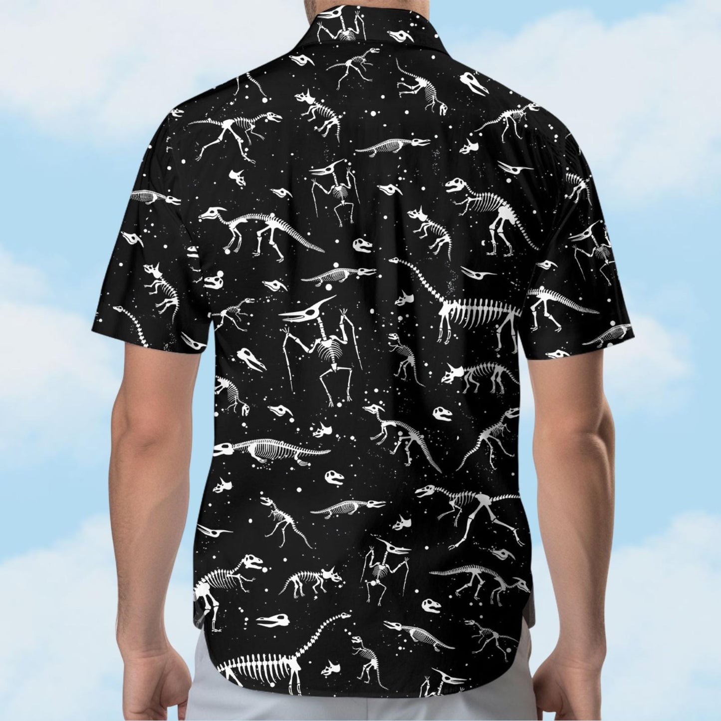 Dinosaur Species Skeleton Hawaiian Shirt for Men Women Youth