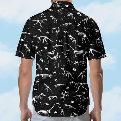 Dinosaur Species Skeleton Hawaiian Shirt for Men Women Youth