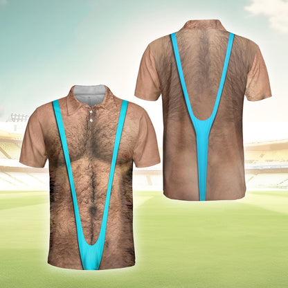 Abs Muscle Polo Shirt for Men, Dad Bod Illusion Polo, Novelty Beer Belly Shirt