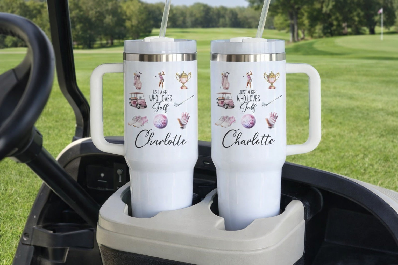 Just A Girl Who Love Golf Tumbler 40oz, Custom Golf Tumbler, Golf Club Tumblers, Printed Golf Tumblers With Handle, Mug Gift, Travel Cup TBGTP12