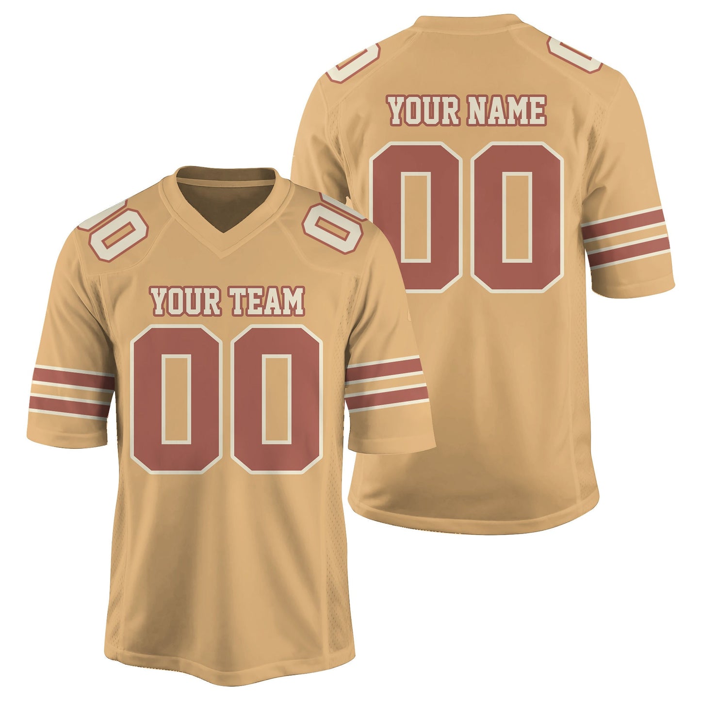 Personalized Team Name And Number Football Jersey, Custom V-neck Short Sleeve Jersey Shirt
