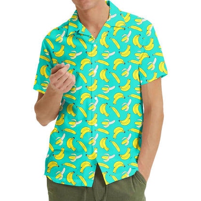 Banana Hawaiian Shirt, Tropical Print Button Down