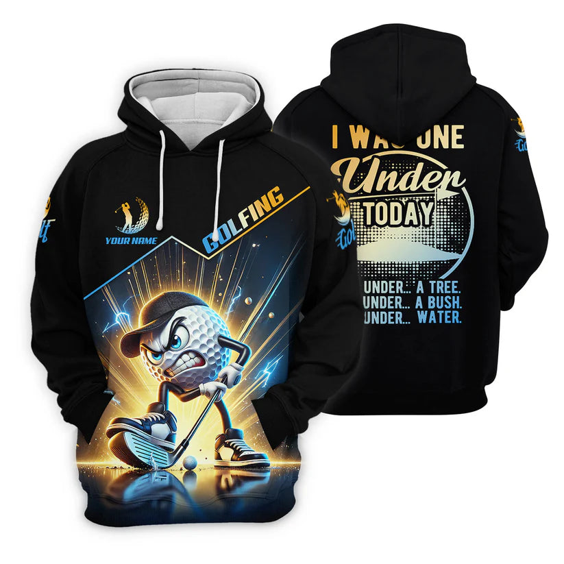 I Was One Under Today Custom Men's Golf Polo Shirt
