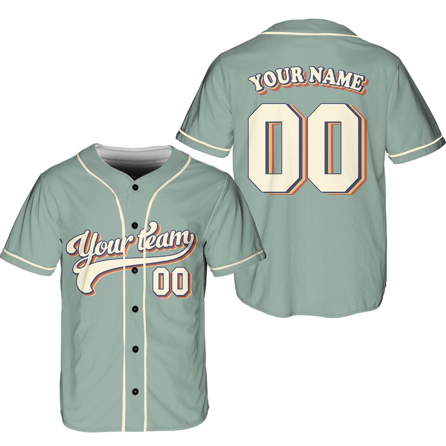 Personalized Vintage Team Name And Number Baseball Jersey