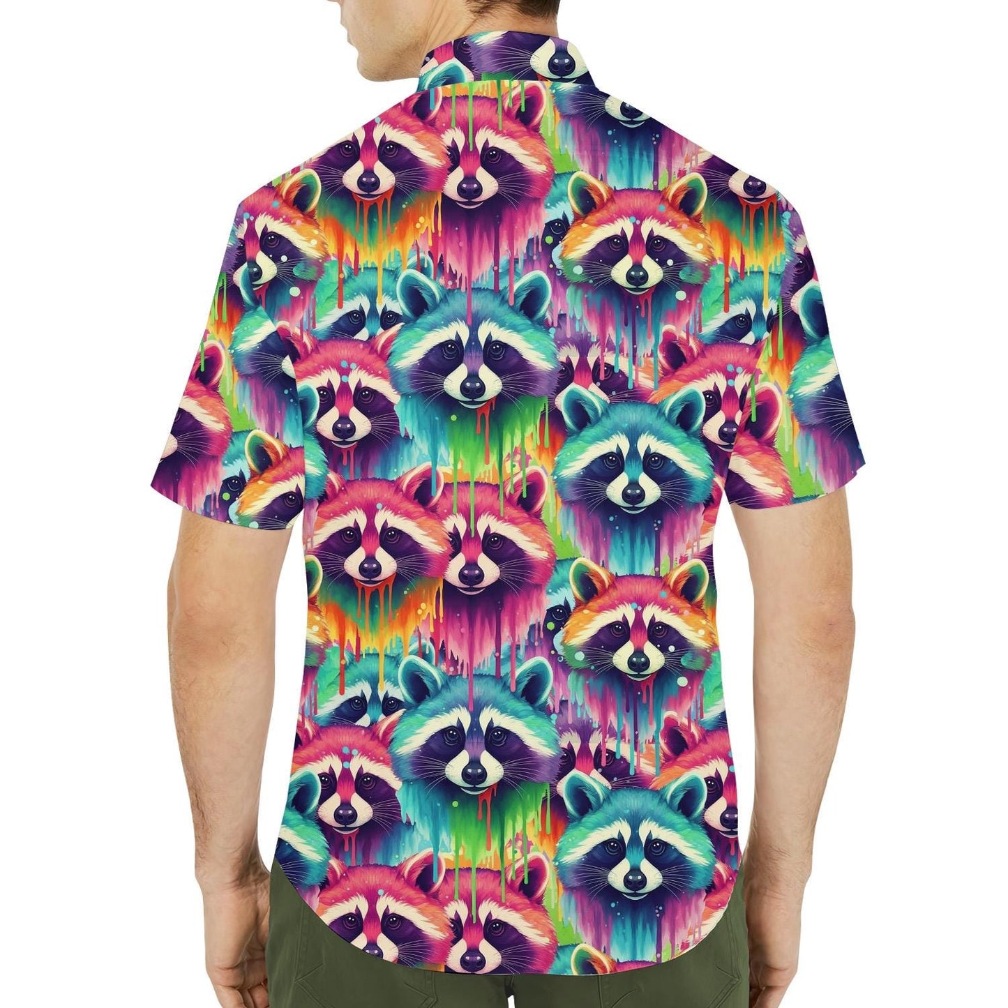 Colorful Raccoon Hawaiian Shirt for Men Women Youth