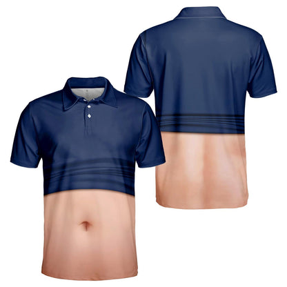 Funny Belly Polo Shirt for Men, Dad Bod  Novelty Beer Belly Shirt,