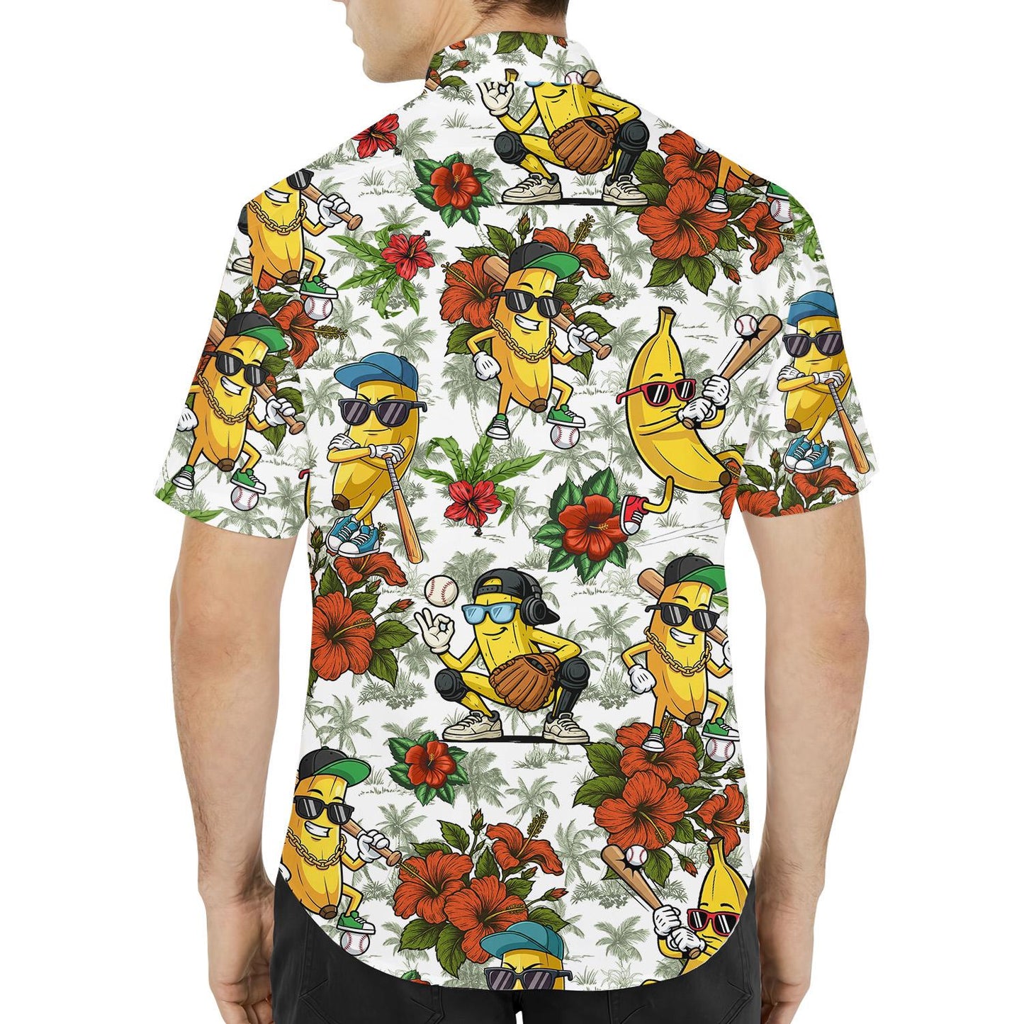 Banana Baseball Hawaiian Shirt Men Women Youth, Funny Tropical Fruit Sports Print
