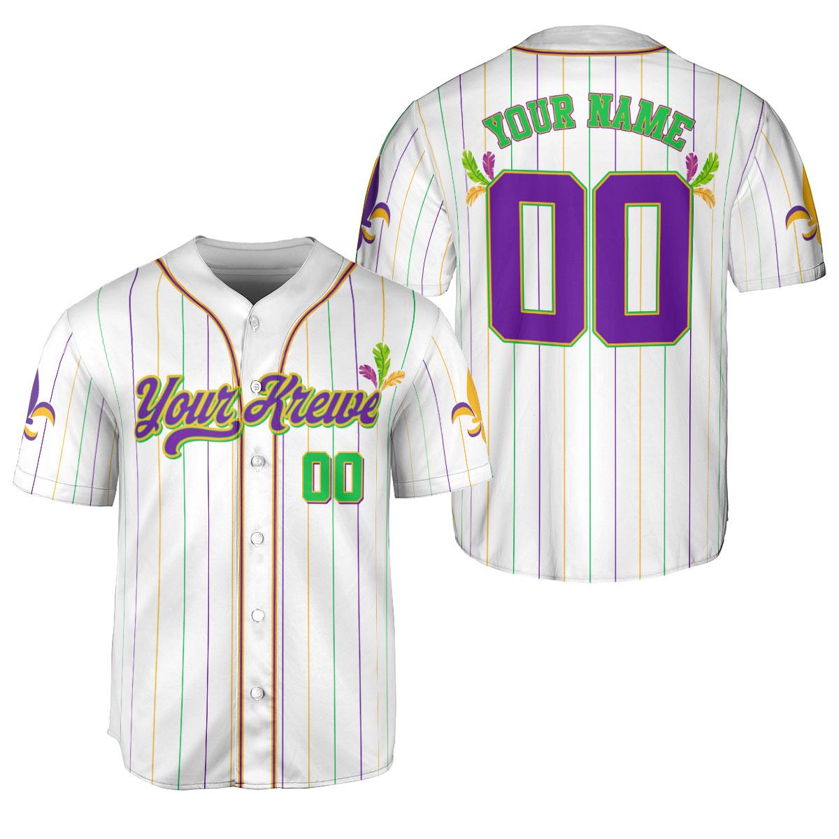 Custom Festival Mardi Gras Baseball Jersey