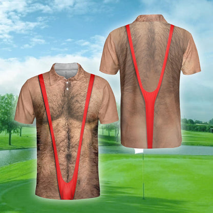 Abs Muscle Polo Shirt for Men, Dad Bod Illusion Polo, Novelty Beer Belly Shirt