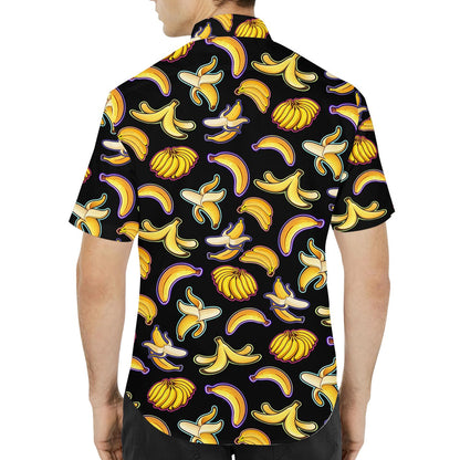 Banana Pattern Hawaiian Shirt Men Women Youth, Fruit Print Aloha Shirt