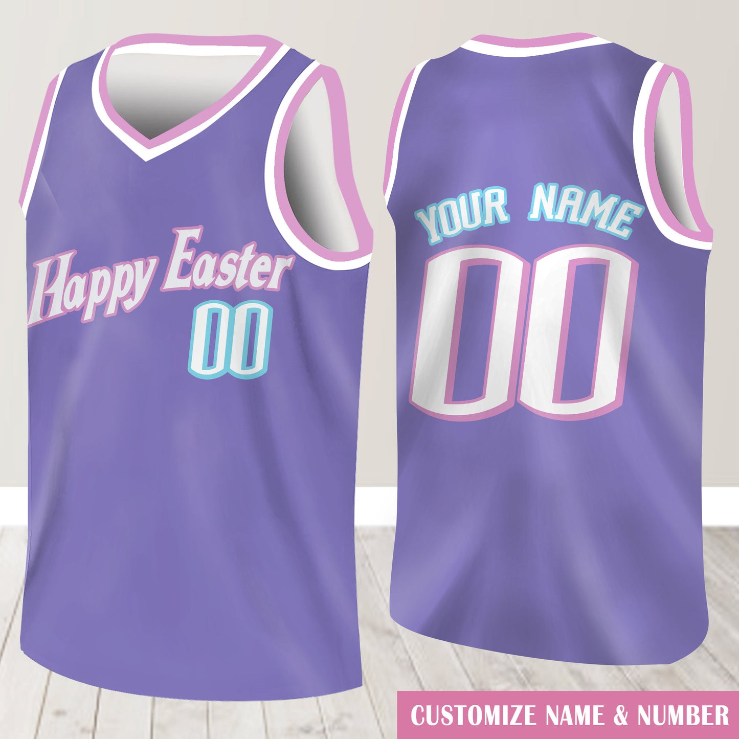 Custom Happy Easter Basketball Jersey Team Name & Number