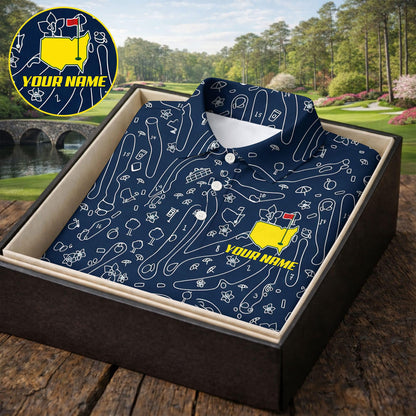 Masters Golf Polo Shirt, Augusta Golf Shirt, Custom Name Golf Polo,