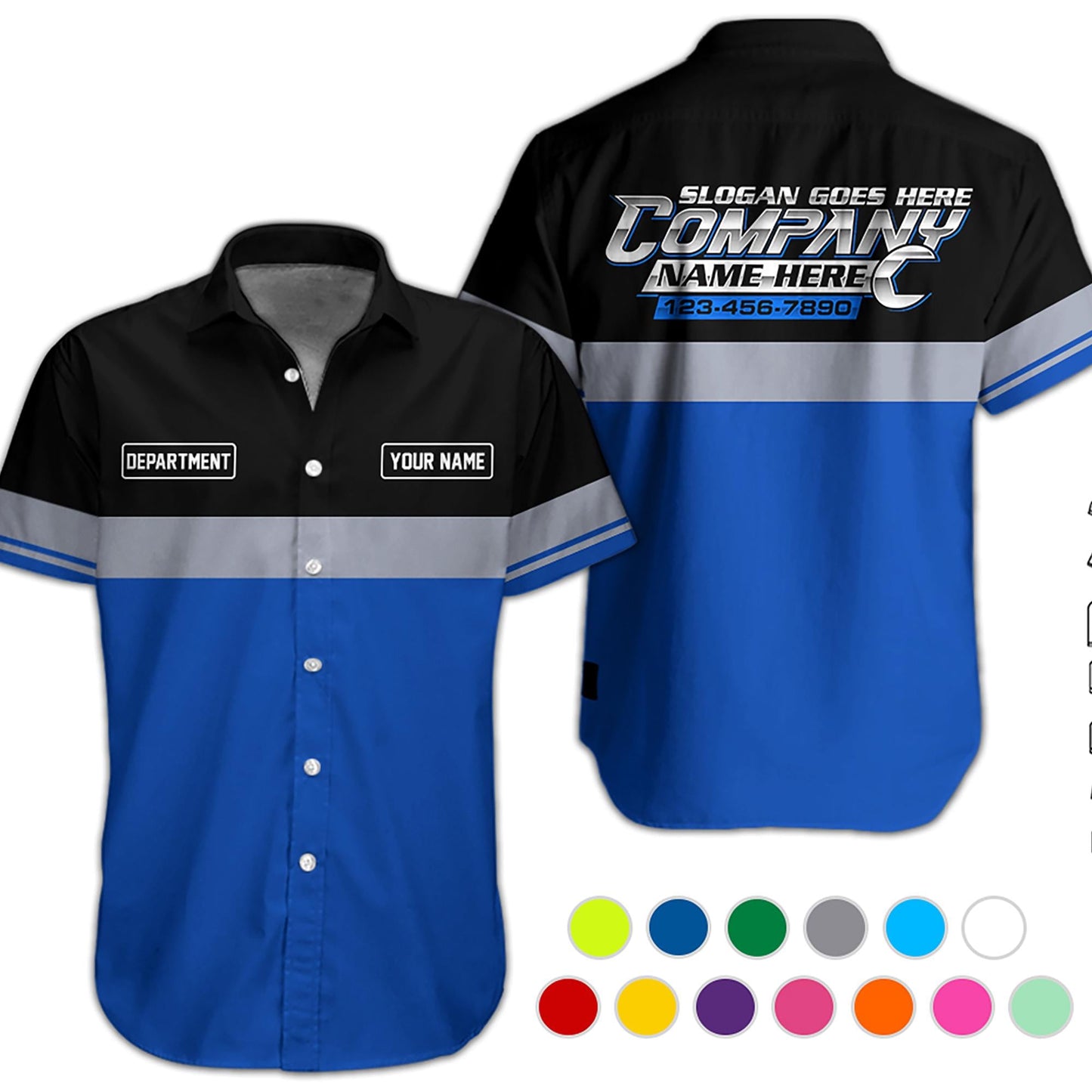 Custom Name Phone Number Mechanic Hawaii Shirt