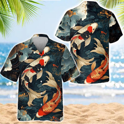 Caseyathletic Two Koi Carps Hawaiian Shirt Aloha Beach Top