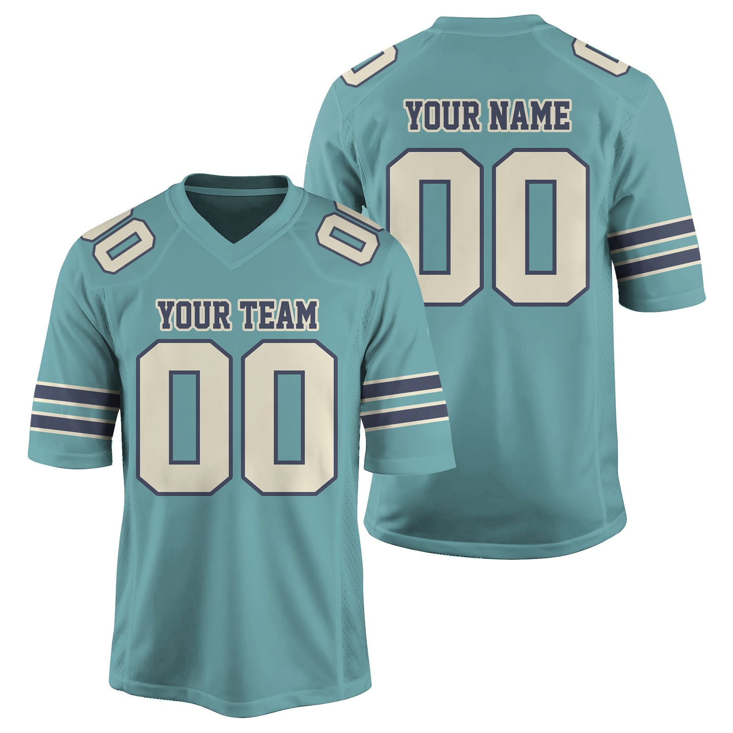 Personalized Team Name And Number Football Jersey, Custom V-neck Short Sleeve Jersey Shirt