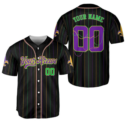 Custom Festival Mardi Gras Baseball Jersey