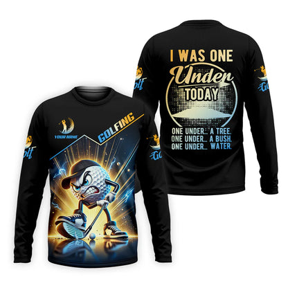 I Was One Under Today Custom Men's Golf Polo Shirt