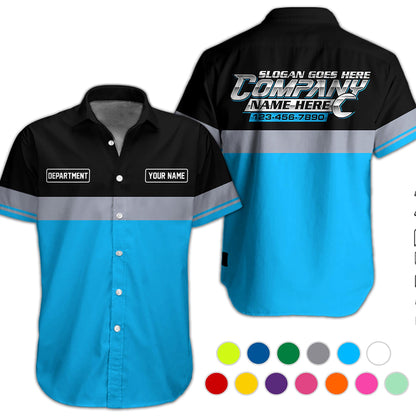 Custom Name Phone Number Mechanic Hawaii Shirt