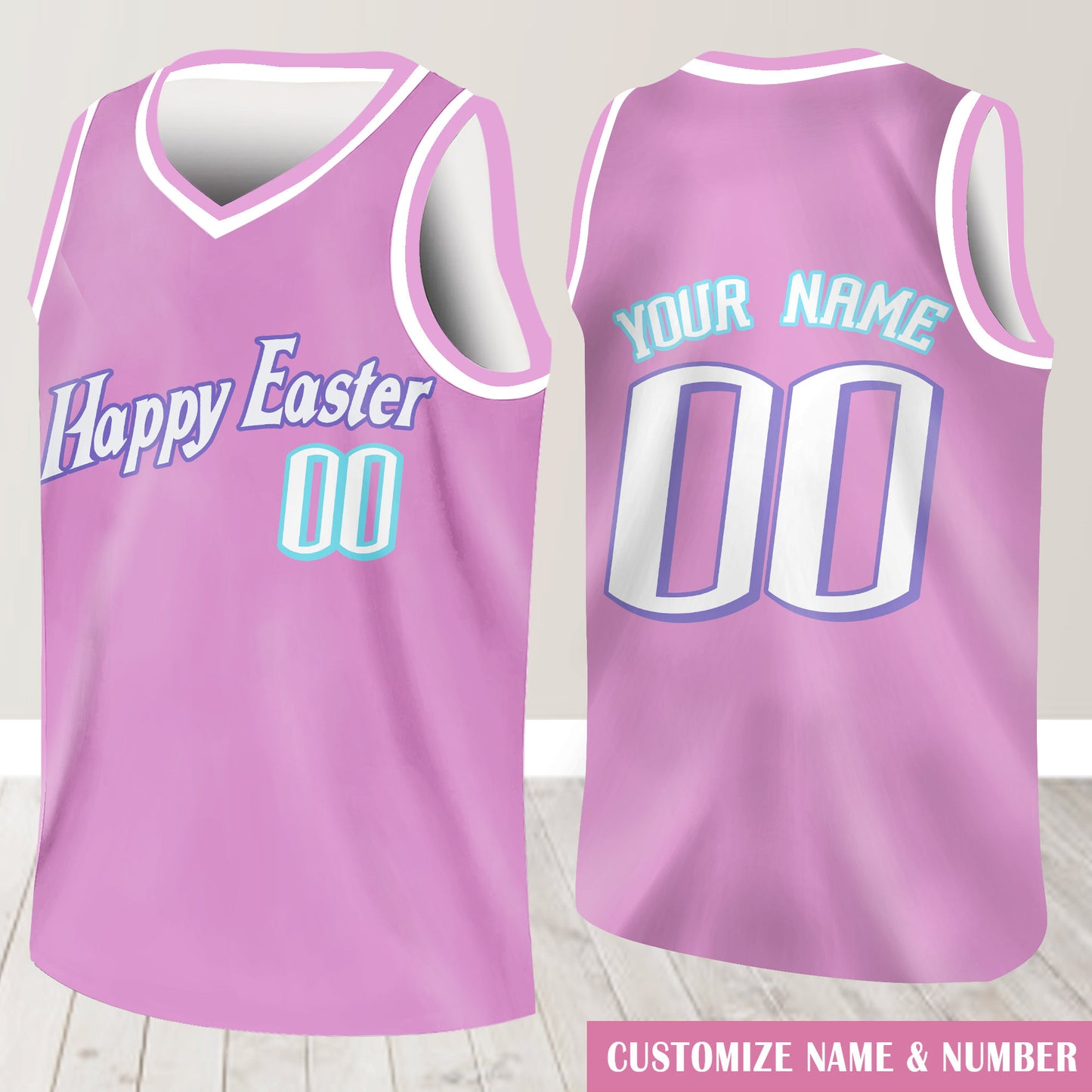Custom Happy Easter Basketball Jersey Team Name & Number