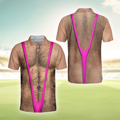 Abs Muscle Polo Shirt for Men, Dad Bod Illusion Polo, Novelty Beer Belly Shirt