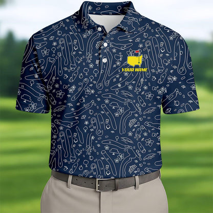 Masters Golf Polo Shirt, Augusta Golf Shirt, Custom Name Golf Polo,