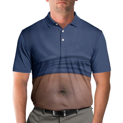 Funny Belly Polo Shirt for Men, Dad Bod  Novelty Beer Belly Shirt,