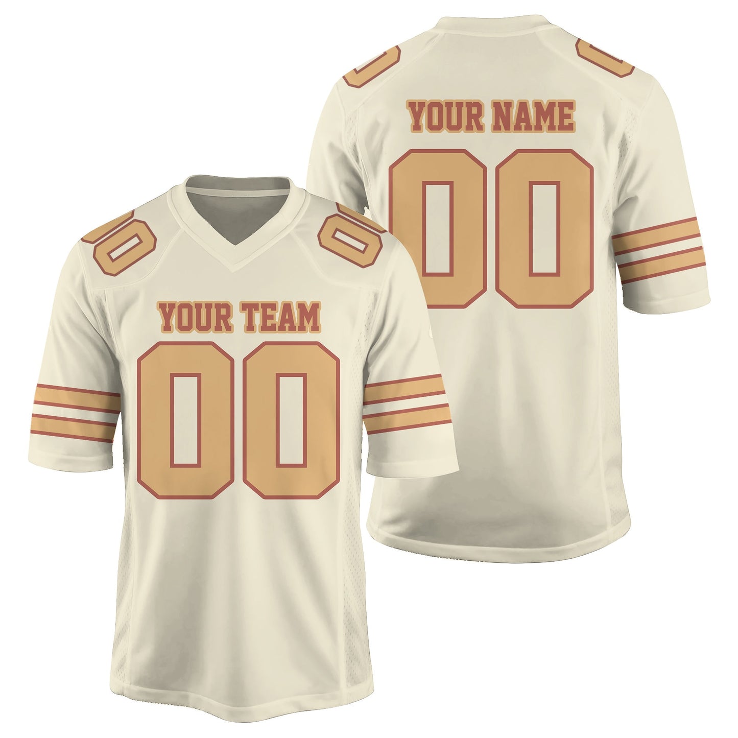 Personalized Team Name And Number Football Jersey, Custom V-neck Short Sleeve Jersey Shirt