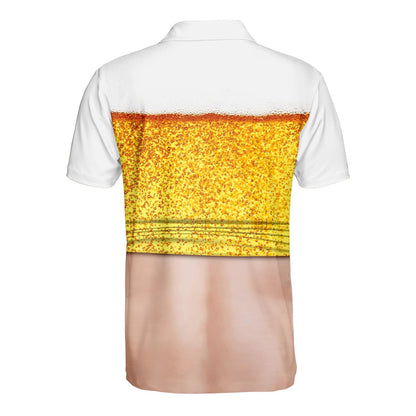 Beer Belly Polo Shirt for Men, Dad Bod Illusion Shirt, Drinking Party Polo, Summer BBQ Joke Shirt