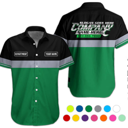 Custom Name Phone Number Mechanic Hawaii Shirt