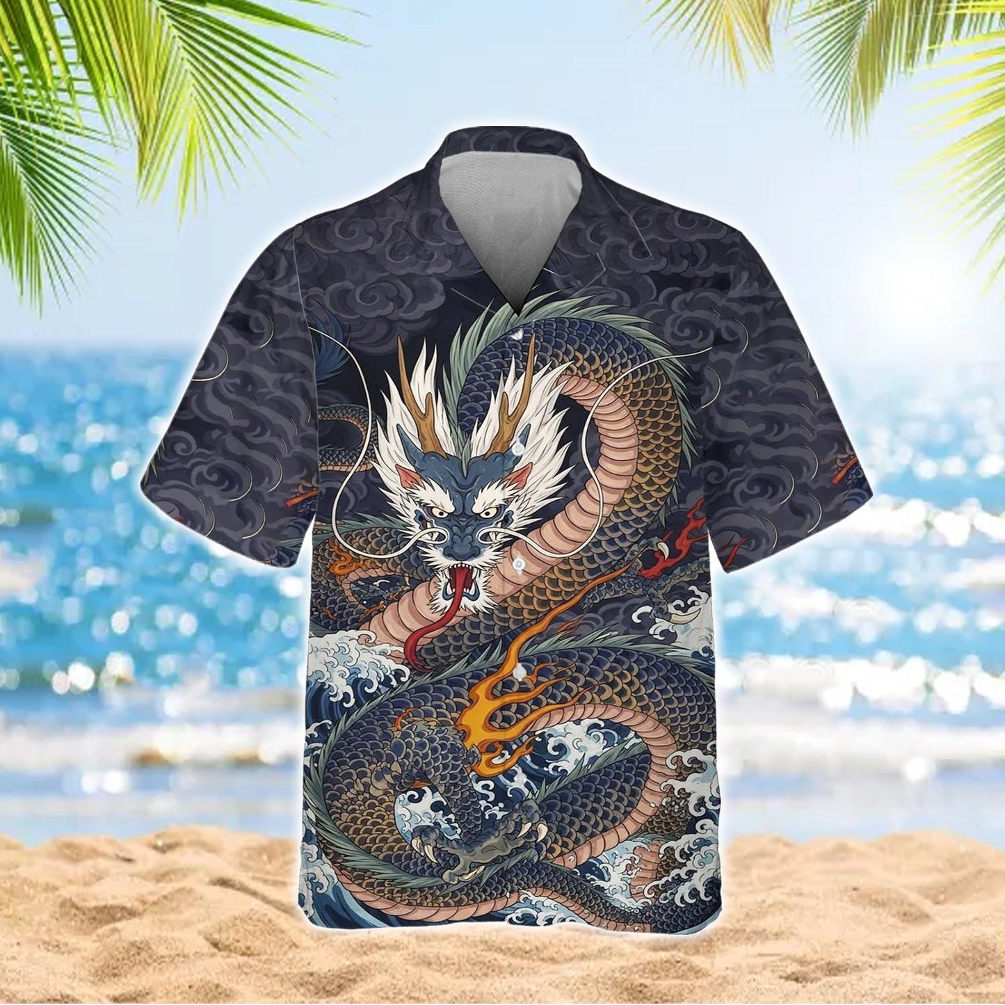 Caseyathletic Japanese Dragon Wave Shirt