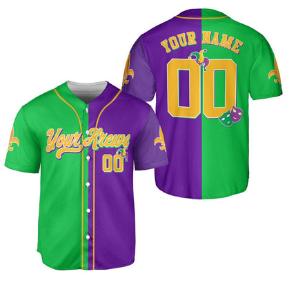 Custom Festival Mardi Gras Baseball Jersey
