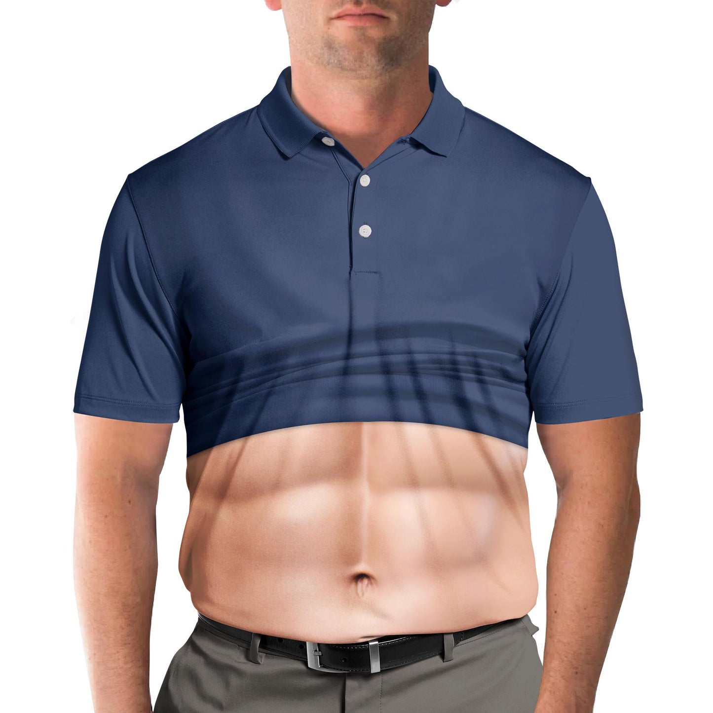 Funny Belly Polo Shirt for Men, Dad Bod  Novelty Beer Belly Shirt,