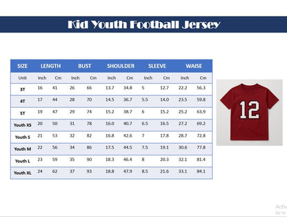 Personalized Team Name And Number Football Jersey, Custom V-neck Short Sleeve Jersey Shirt