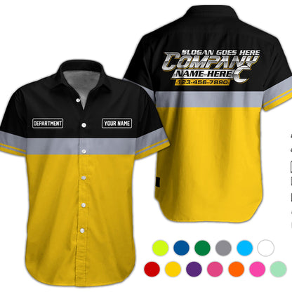 Custom Name Phone Number Mechanic Hawaii Shirt