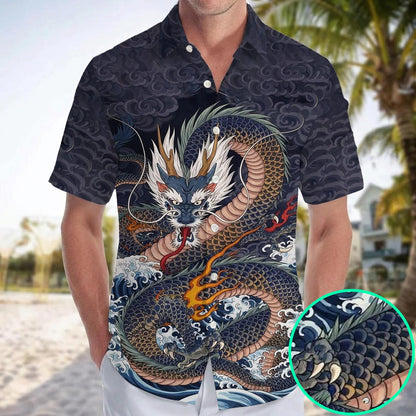 Caseyathletic Japanese Dragon Wave Shirt