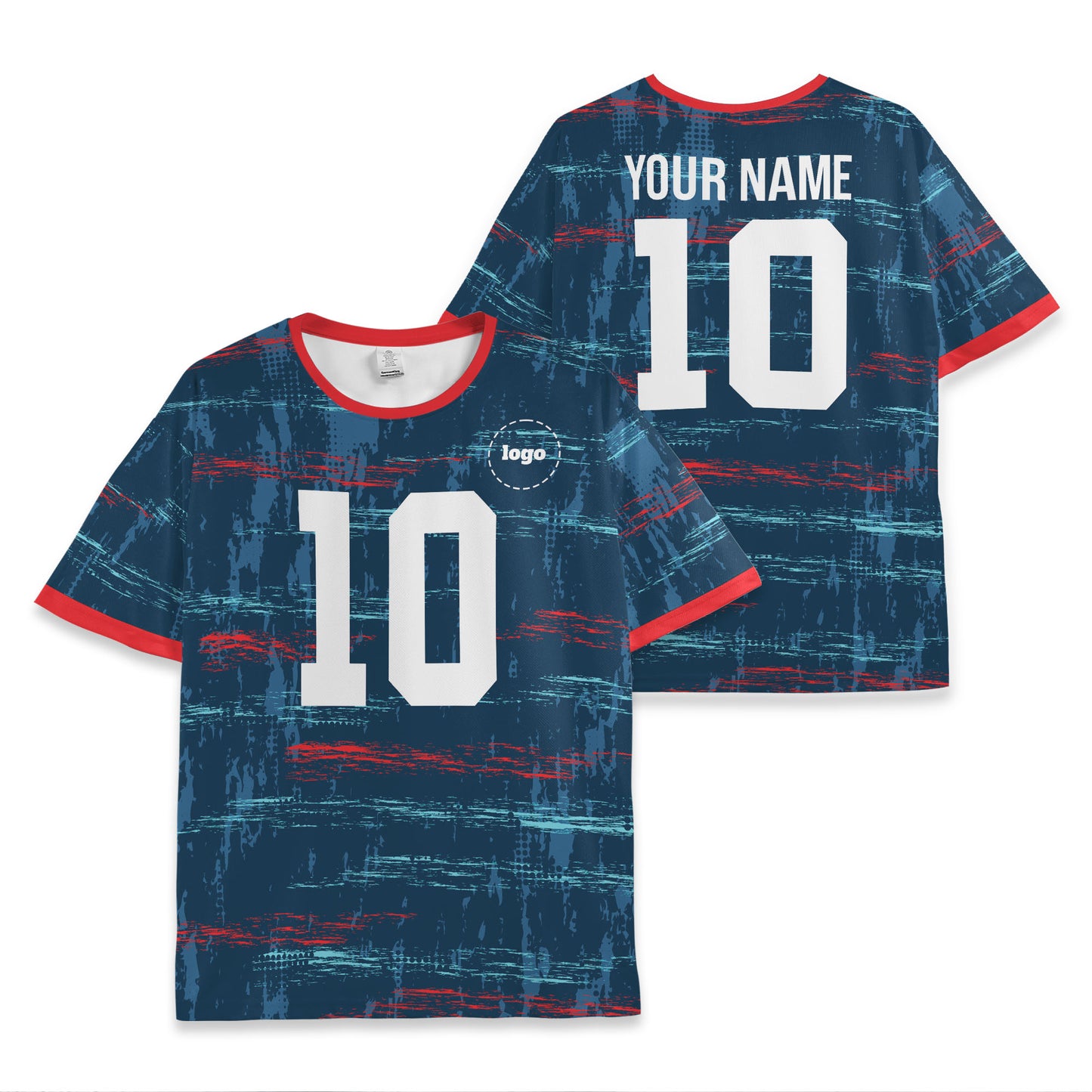 Custom Team Blue and Red Soccer Jersey