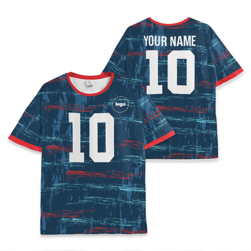 Custom Team Blue and Red Soccer Jersey