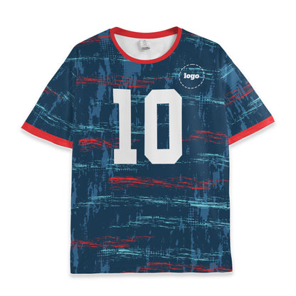 Custom Team Blue and Red Soccer Jersey
