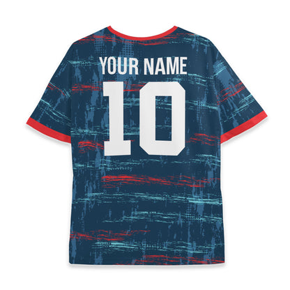 Custom Team Blue and Red Soccer Jersey