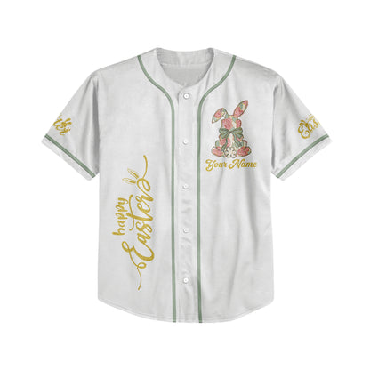 Custom Easter Bunny Bow Baseball Jersey