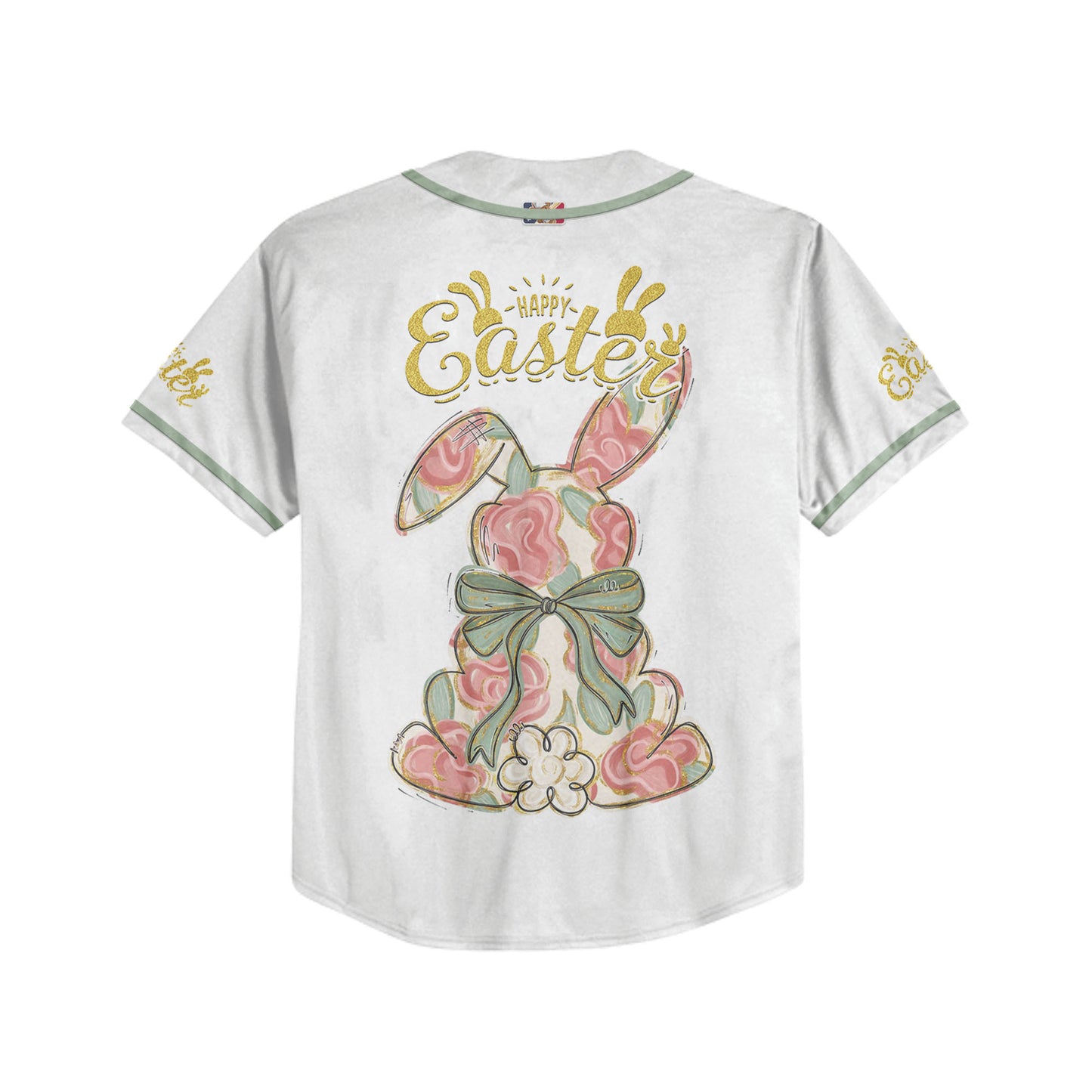 Custom Easter Bunny Bow Baseball Jersey