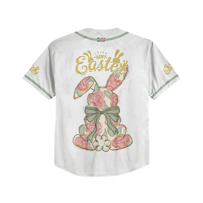 Custom Easter Bunny Bow Baseball Jersey