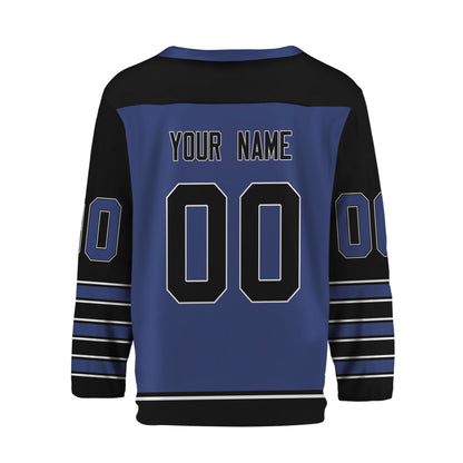 Personalize Hockey Team Name And Number Navy Jersey